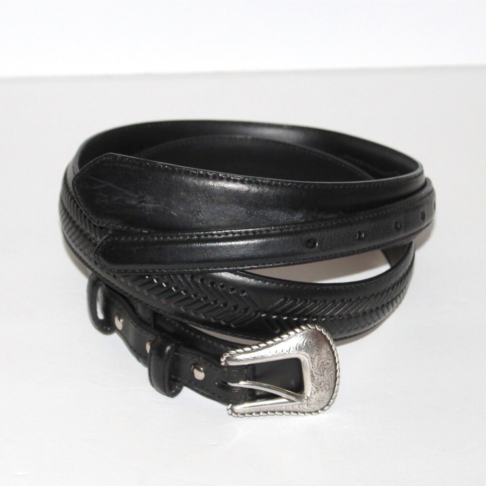Nocona Leather Belt Men 42 black western southwest rodeo cowboy N2476801